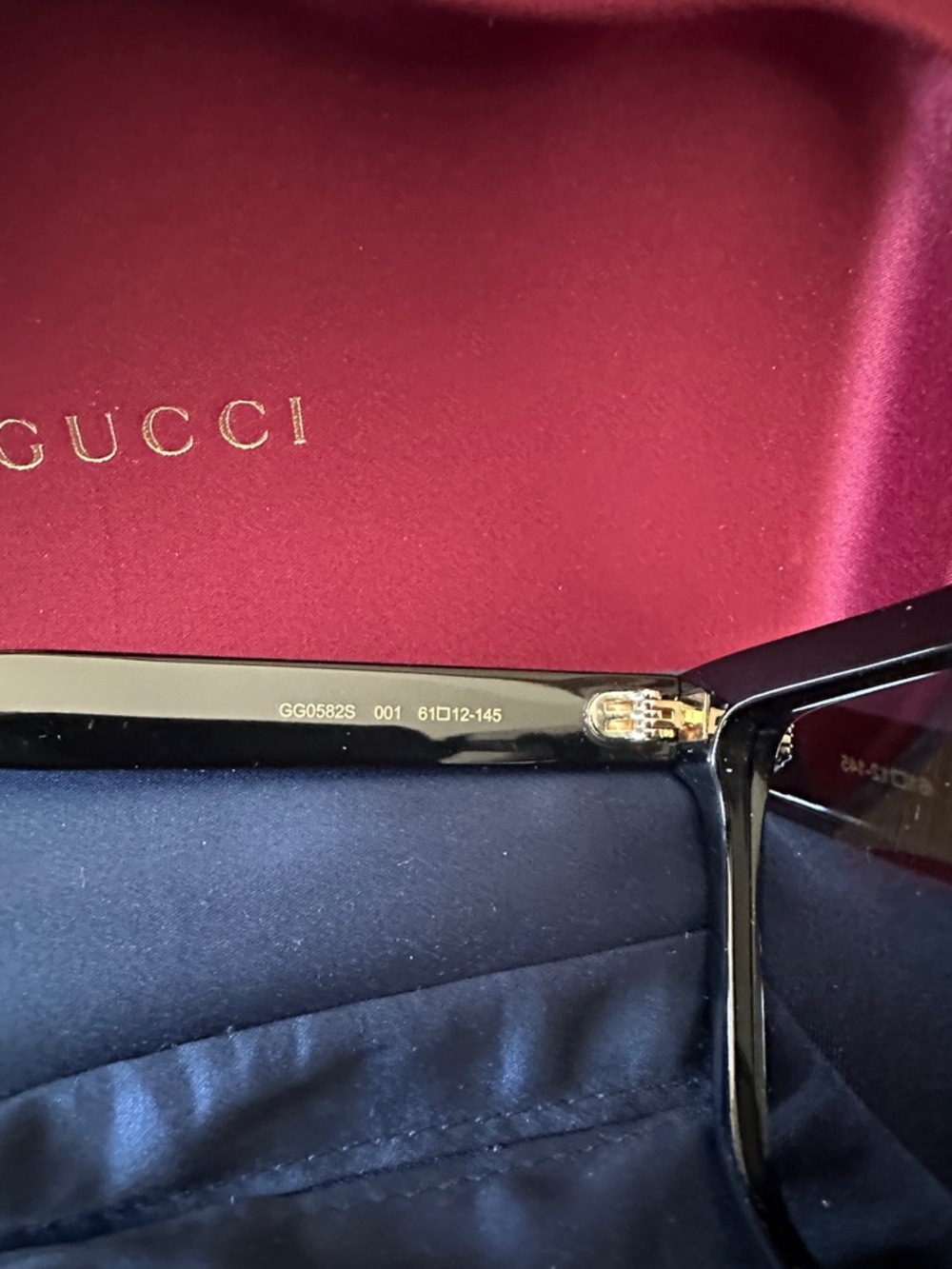 Gucci Flat Top Black Sunglasses with Dark Lenses - Picture 8 of 8